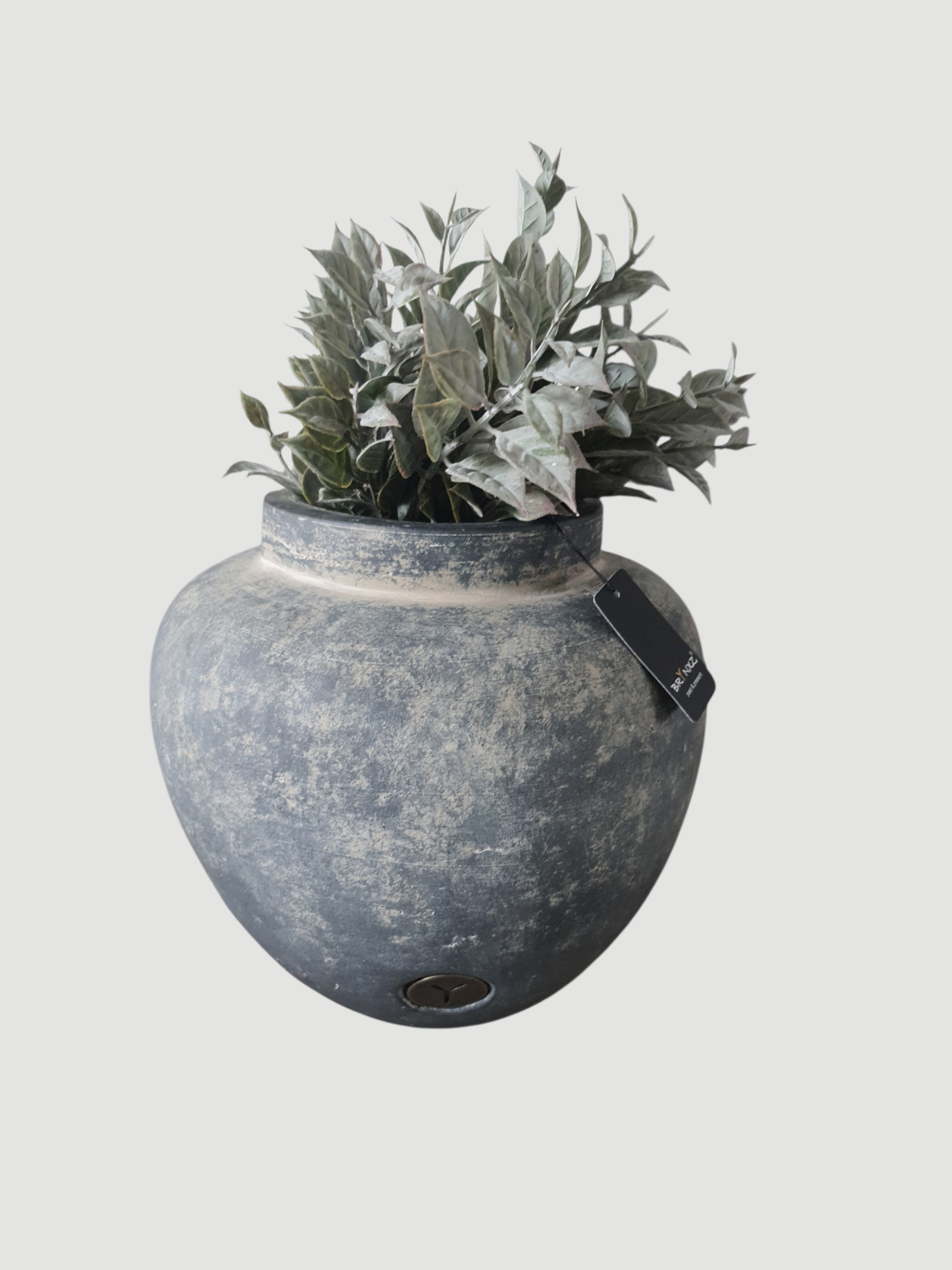 BRYNXZ Vase grau rund Keramik 21x21 cm