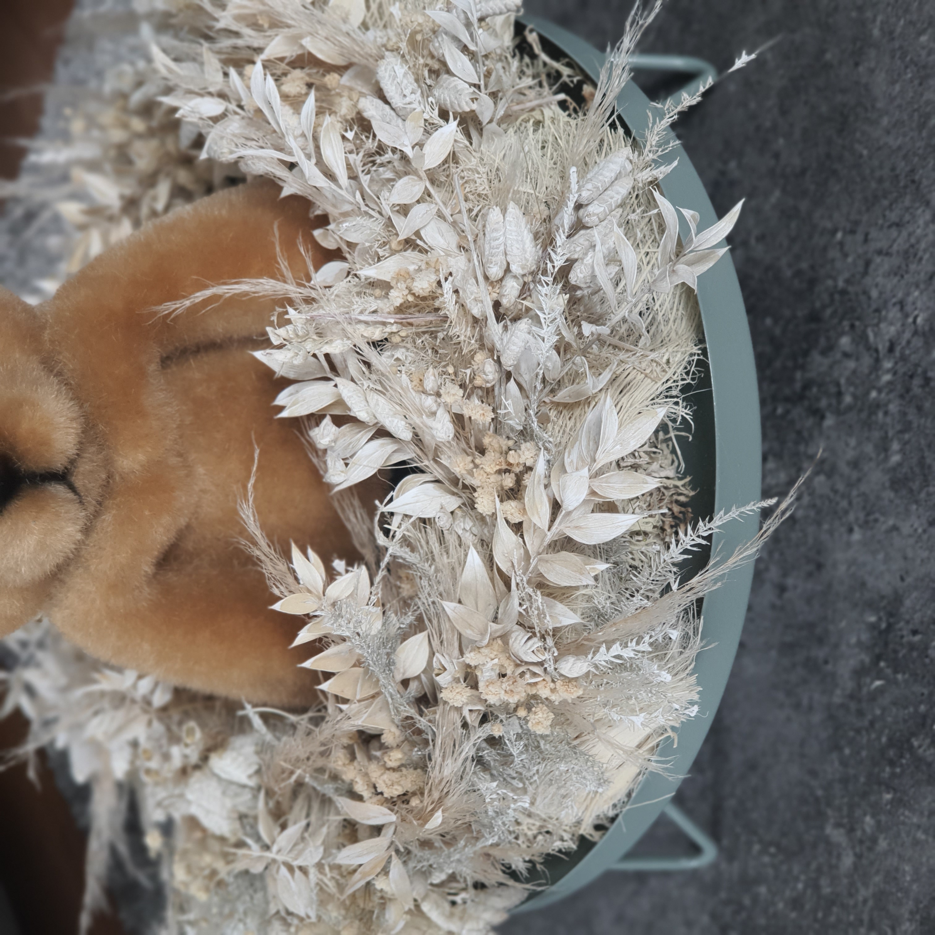 Trockenblumenkranz D.30 cm beige/natur