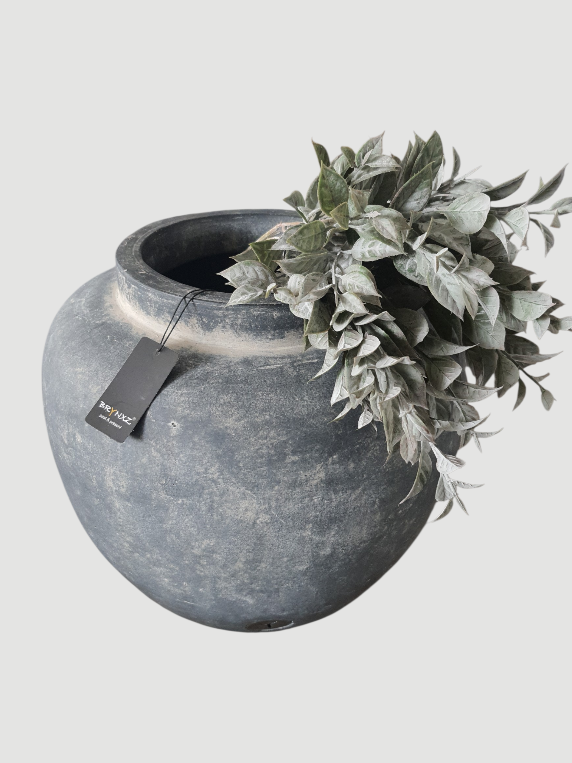 BRYNXZ Vase grau rund Keramik 28x28 cm