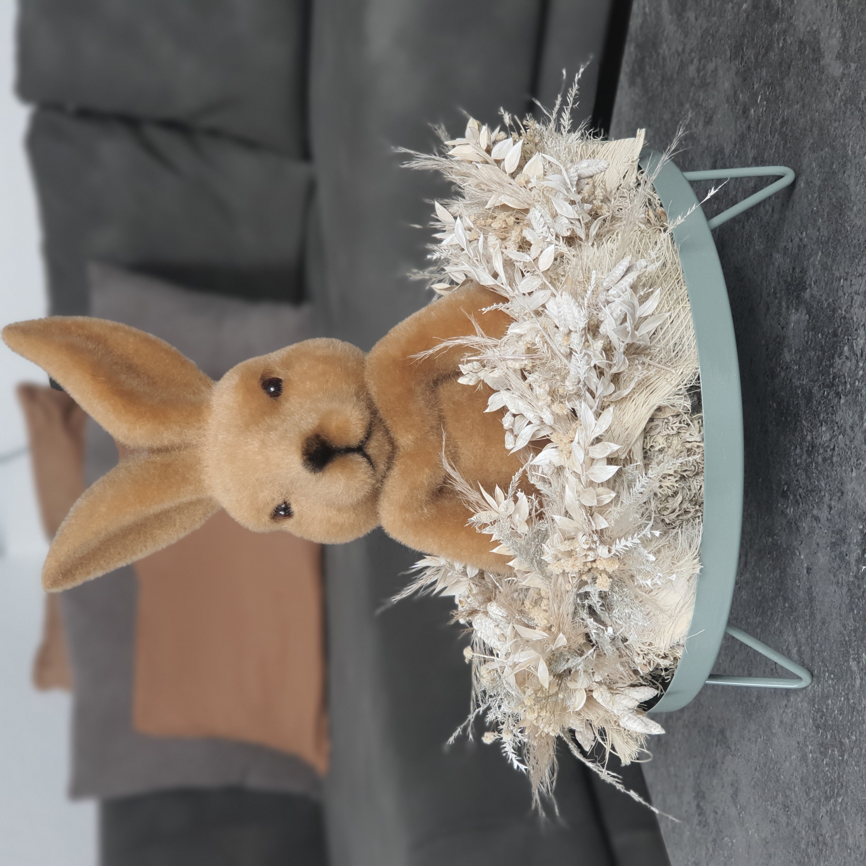 Trockenblumenkranz D.30 cm beige/natur