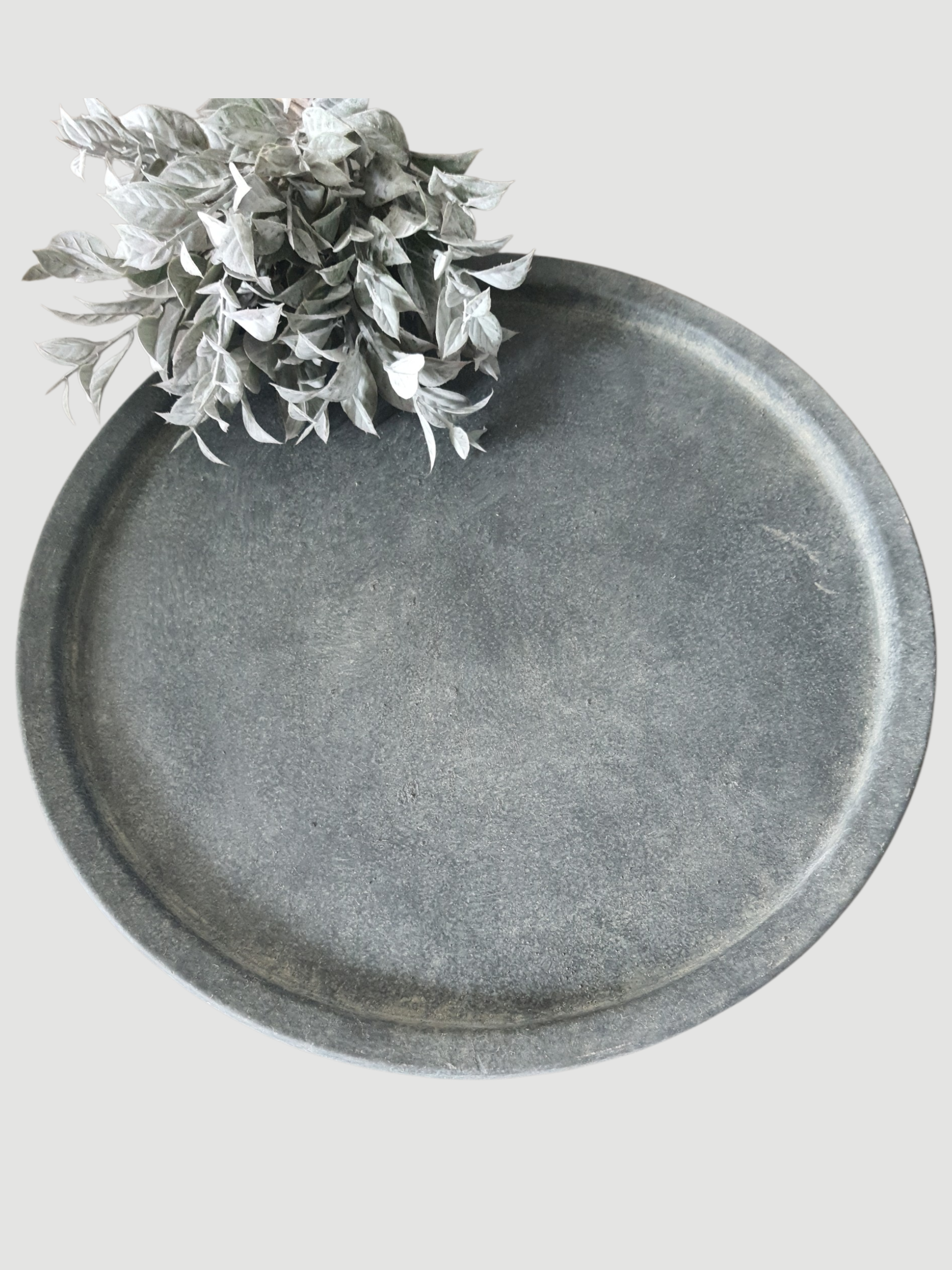 BRYNXZ Tablett rund grau Keramik D.35x3 cm