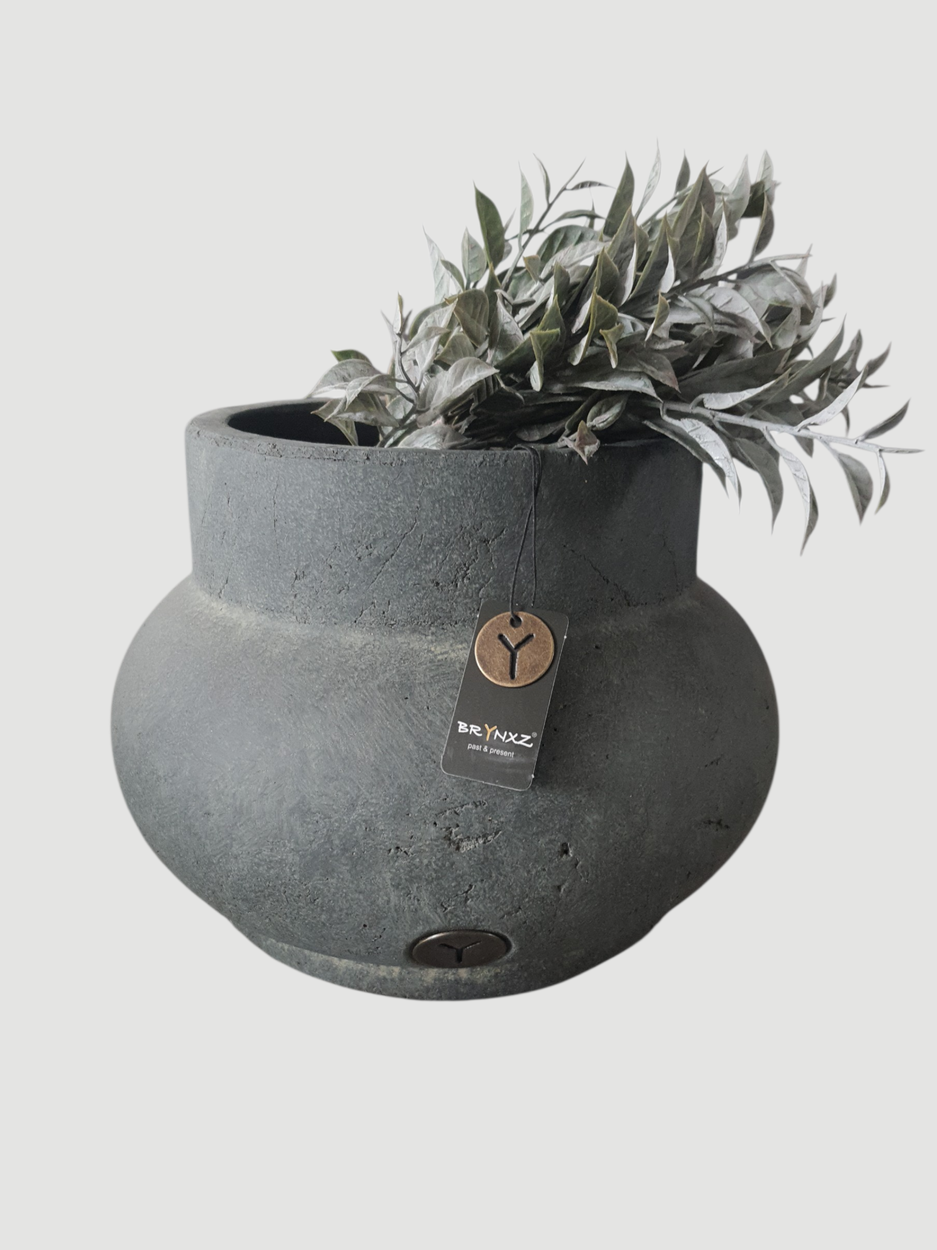 BRYNXZ Pflanztopf grau Keramik 26x19 cm