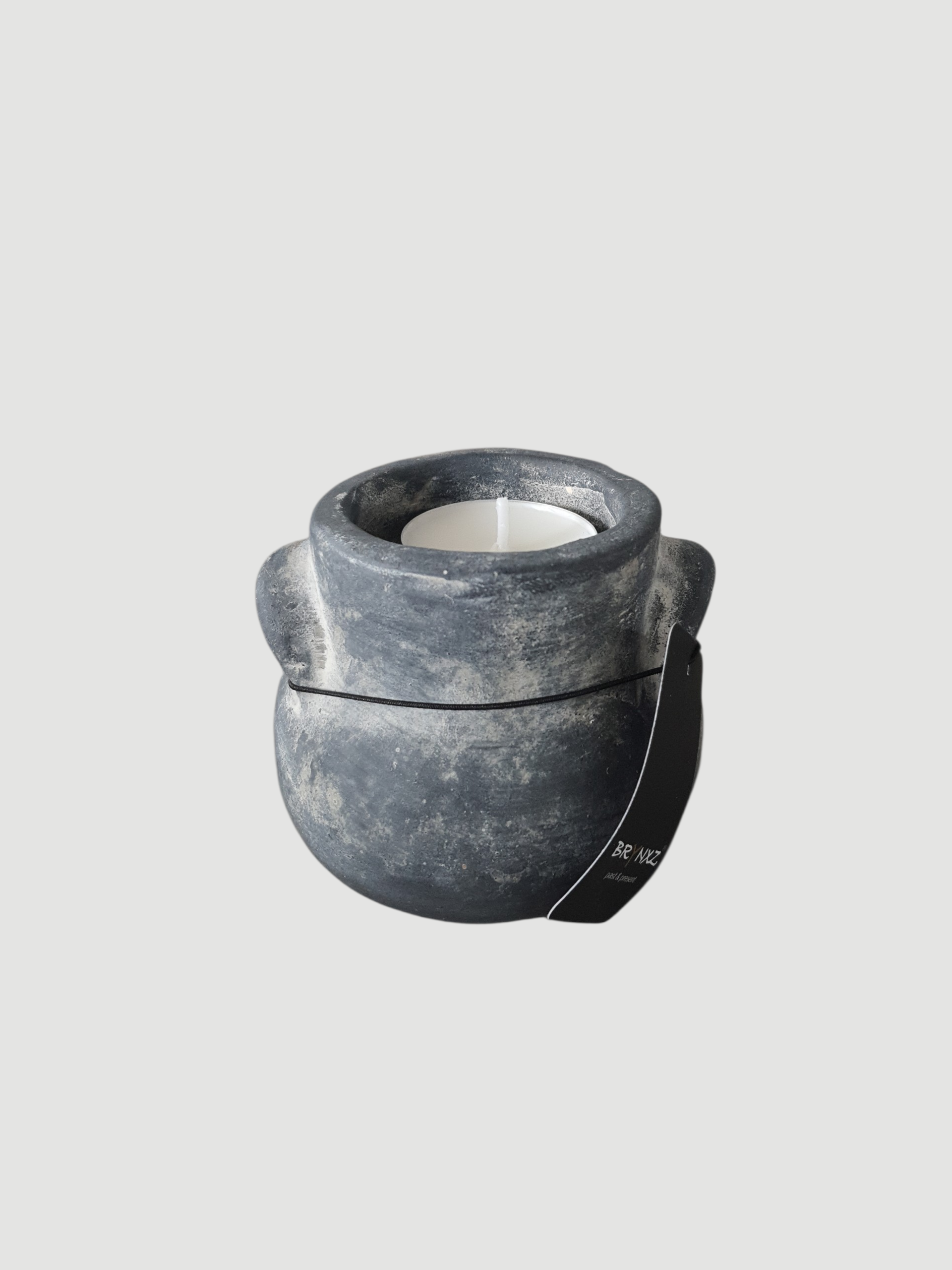 BRYNXZ Teelicht grau Keramik 9x7 cm