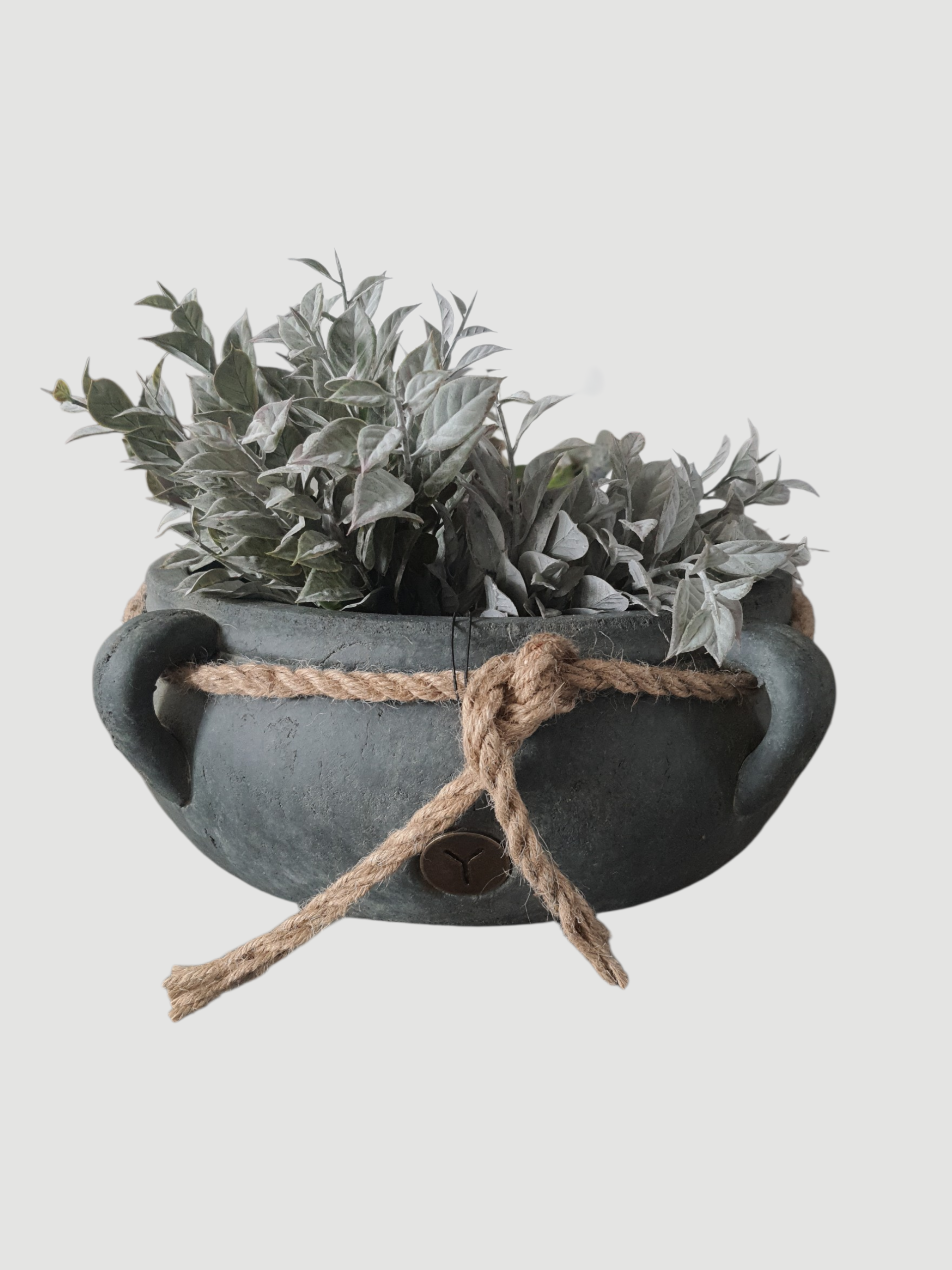 BRYNXZ Schale mit Kordel grau Keramik D.35x12 cm