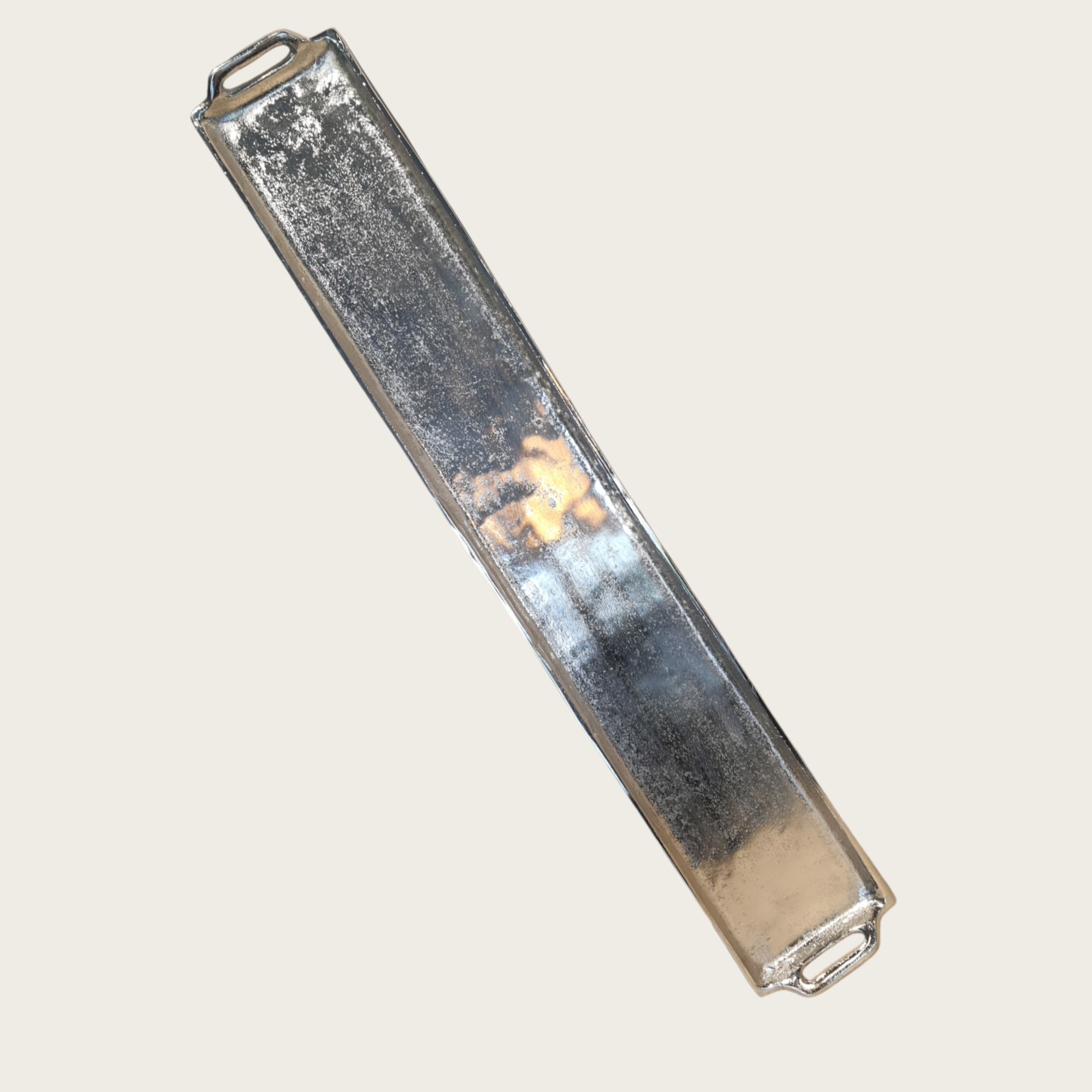 Tablett silber Alu L.85 cm