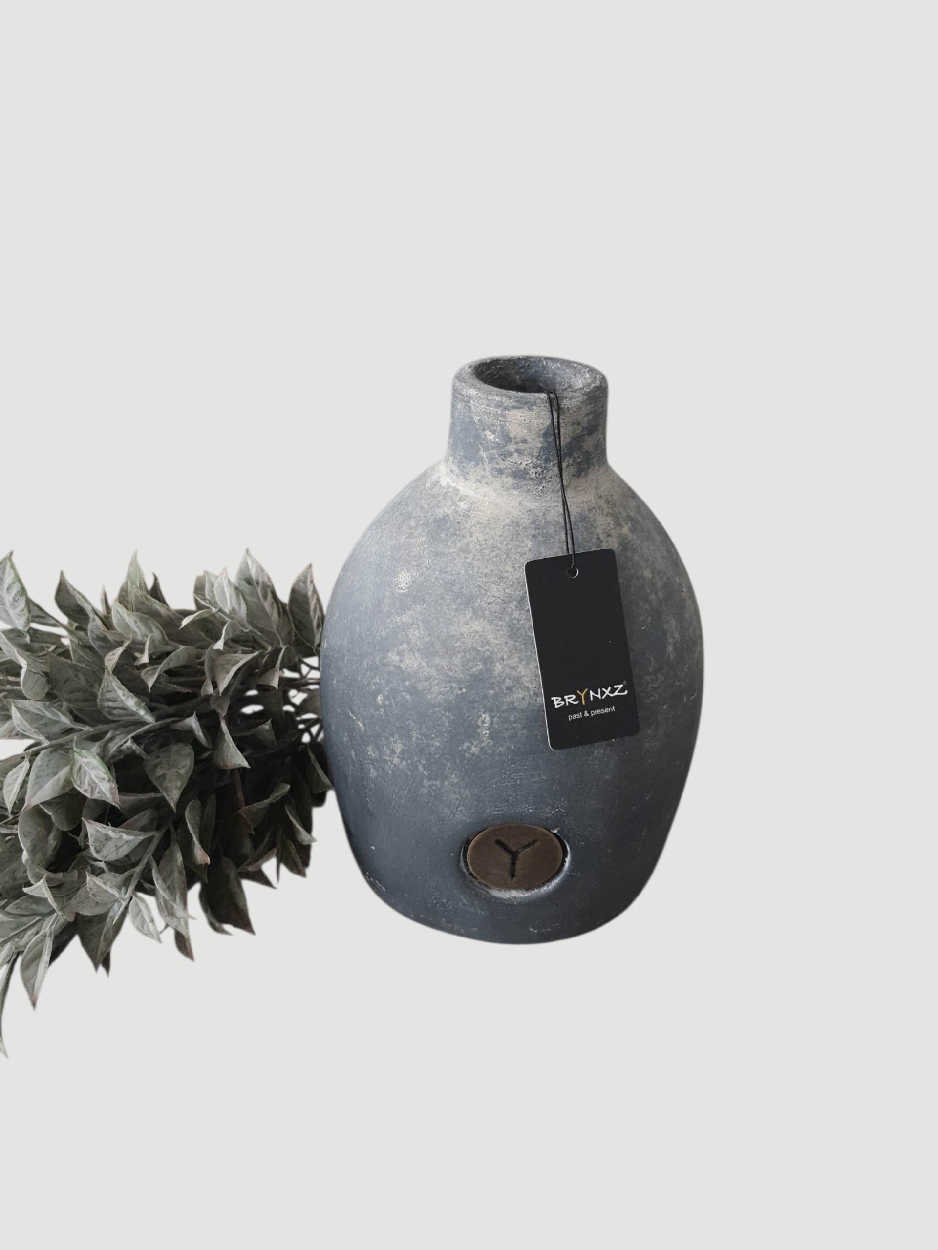 BRYNXZ Vase grau Keramik 19x14 cm