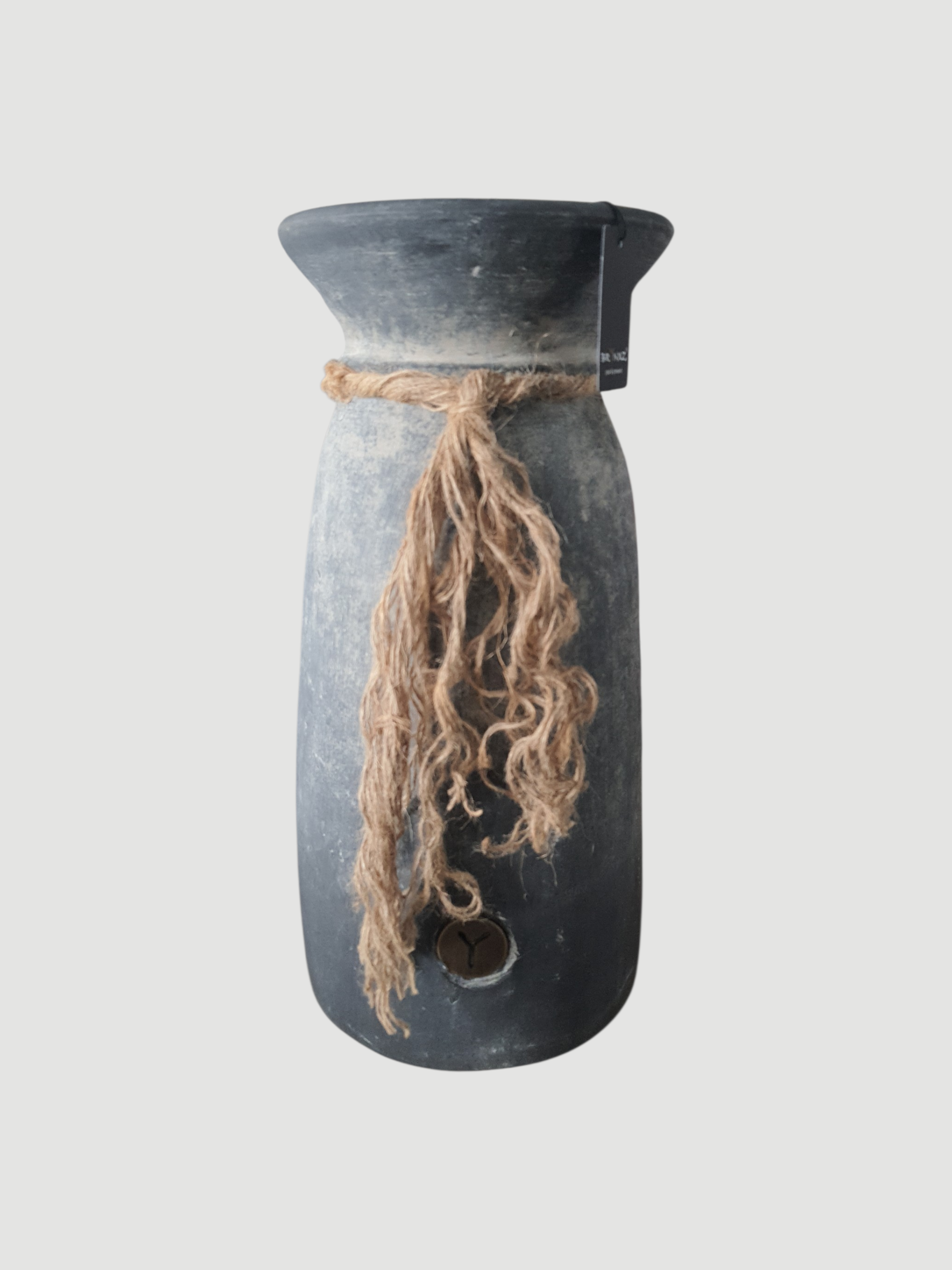 BRYNXZ Vase grau Keramik mit Kordel 30x15 cm