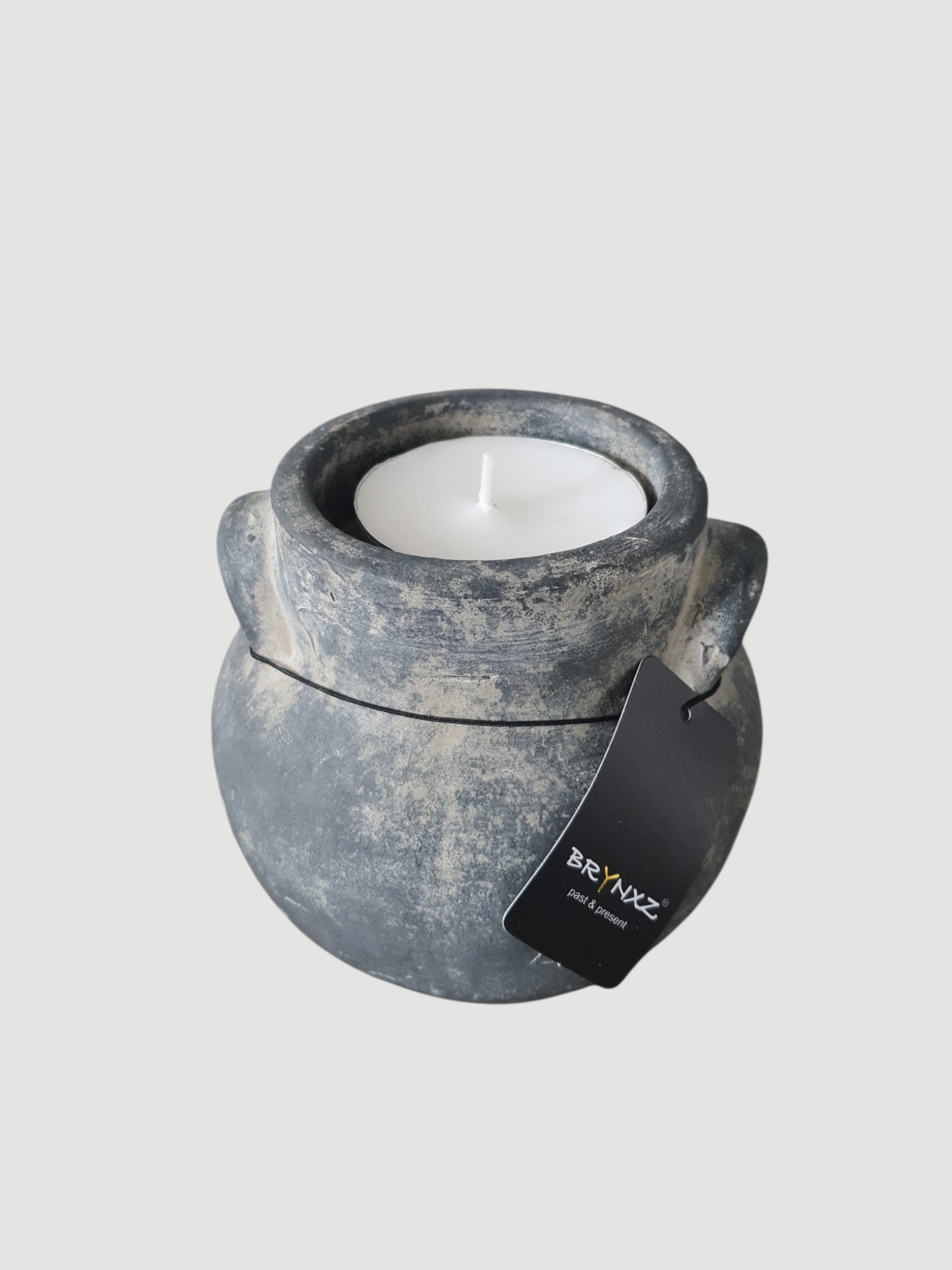 BRYNXZ Teelicht grau Keramik 12x10 cm
