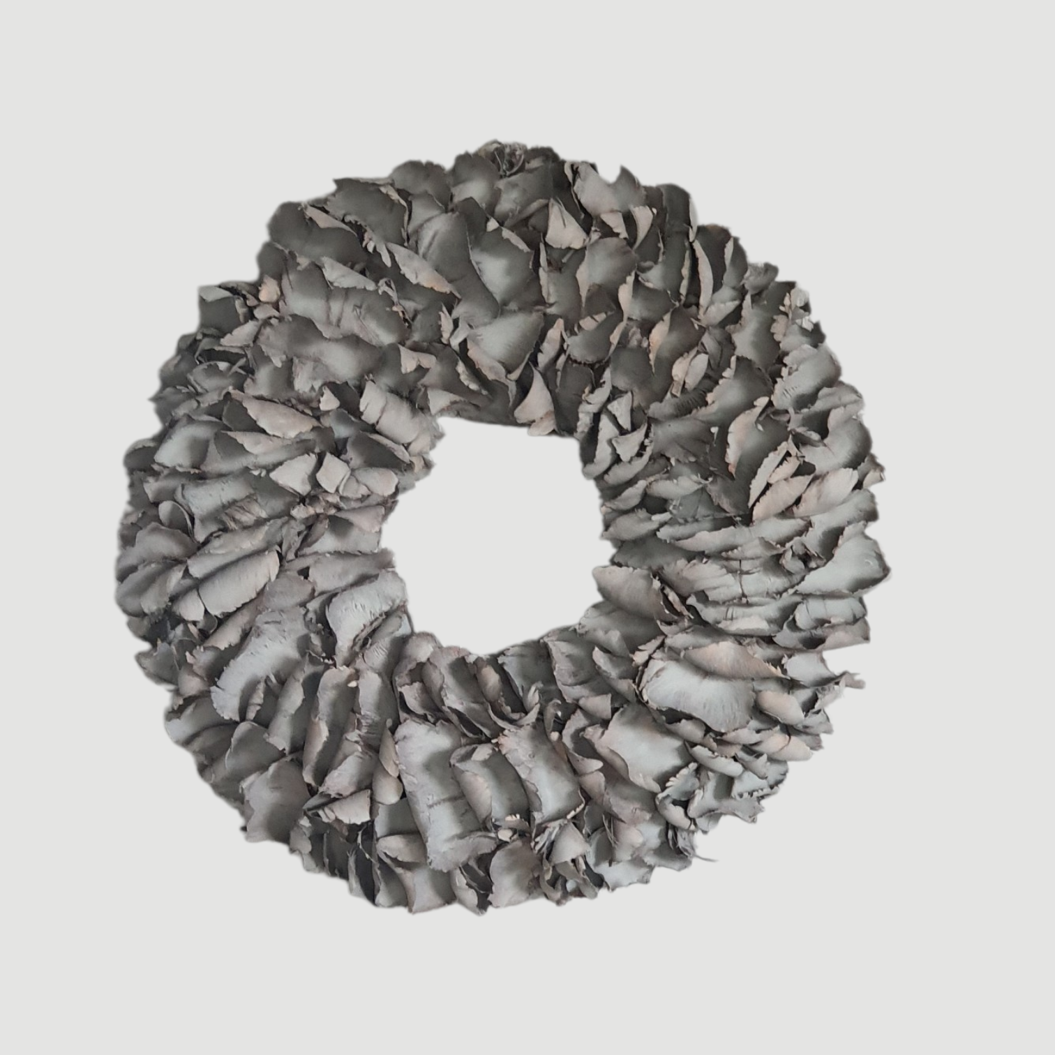 Deko Kranz Palmblatt grau D.55 cm