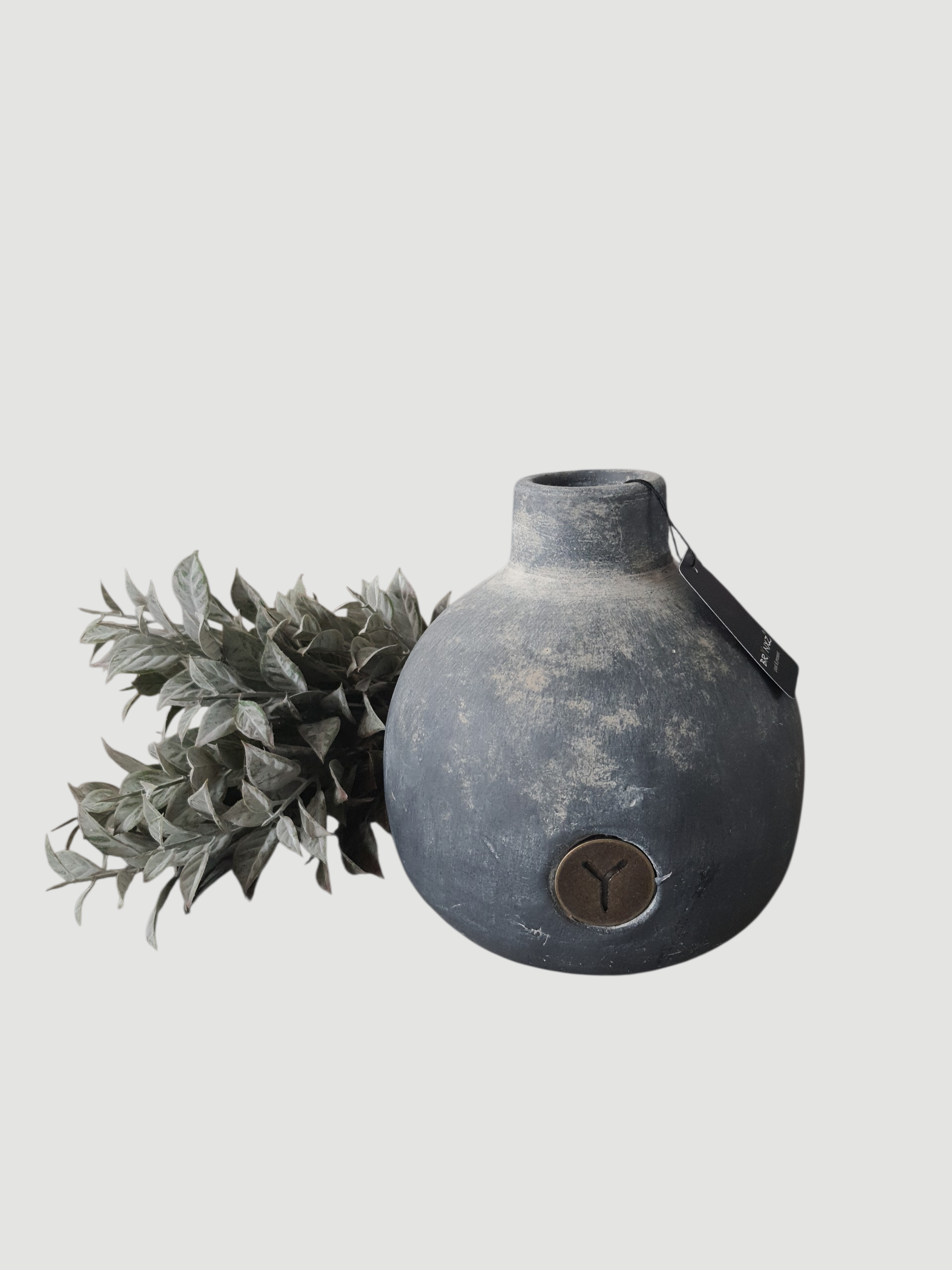 BRYNXZ Vase grau Keramik 15x12 cm
