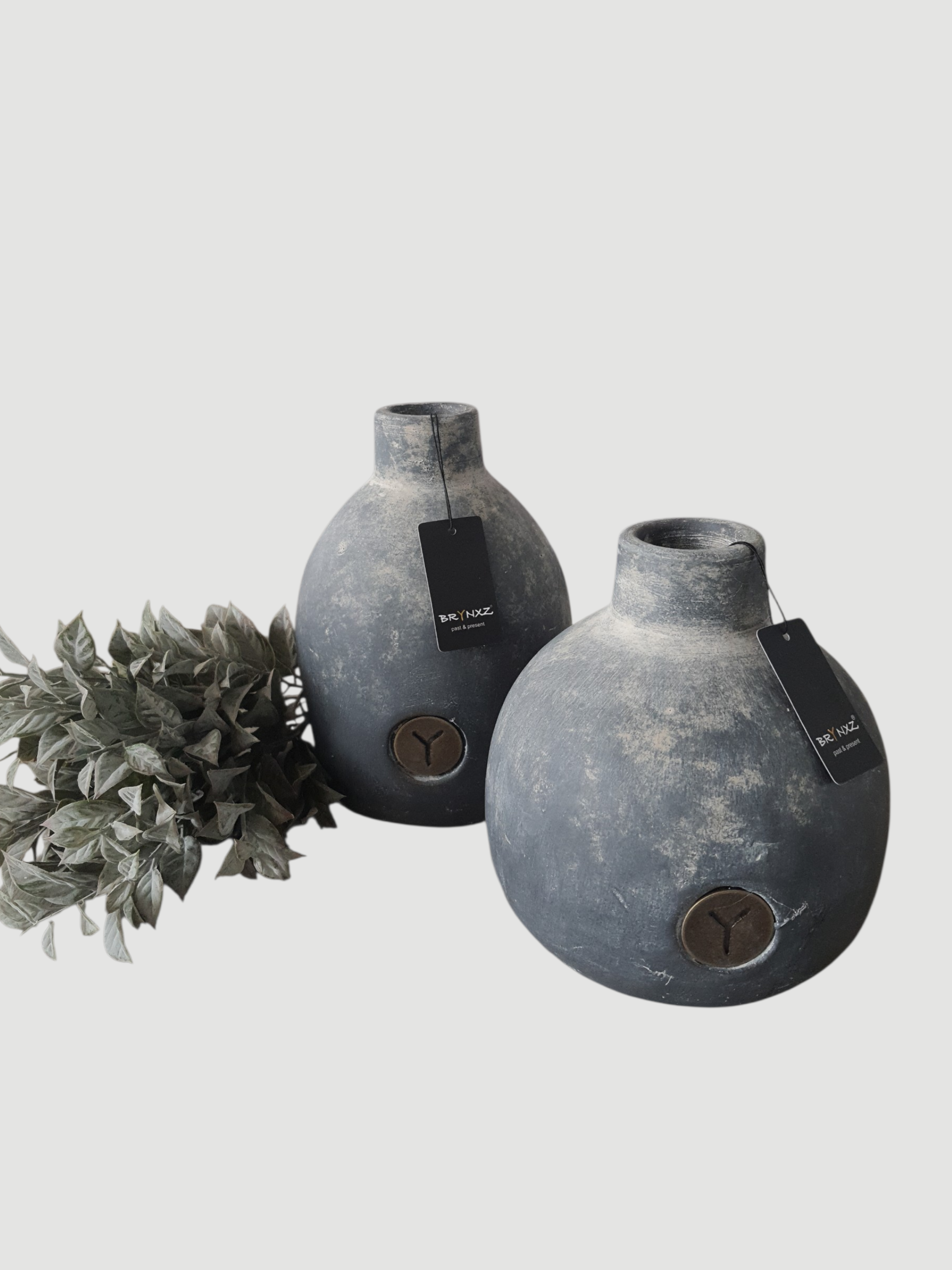 BRYNXZ Vase grau Keramik 15x12 cm
