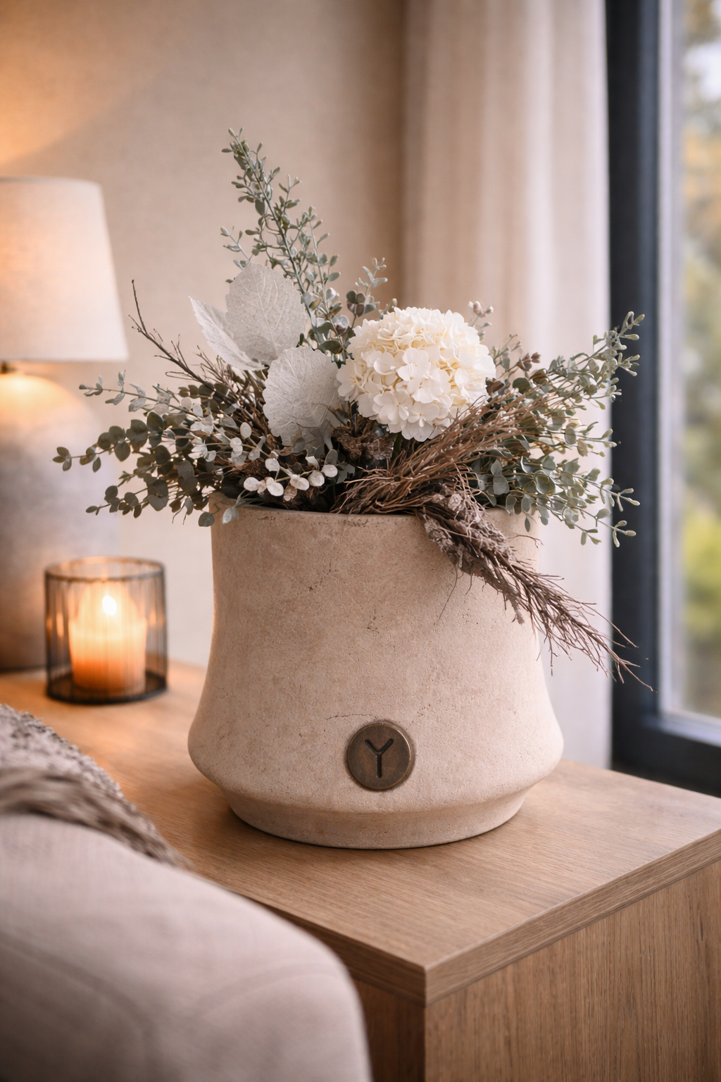 BRYNXZ Pflanztopf beige Keramik 24x19 cm