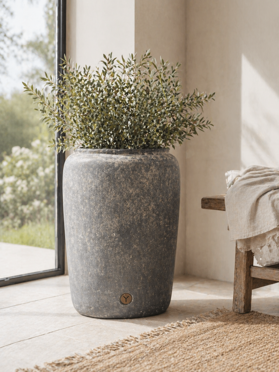 BRYNXZ Pflanztopf grau Keramik 45x16x30 cm