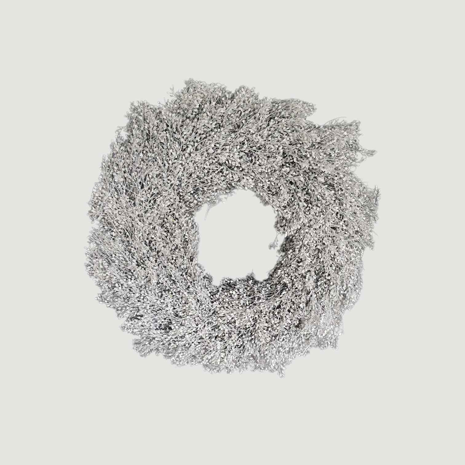 Deko Kranz aus getrockneten Zweigen Pfefferkraut (Lepidium) weiß D.35 cm