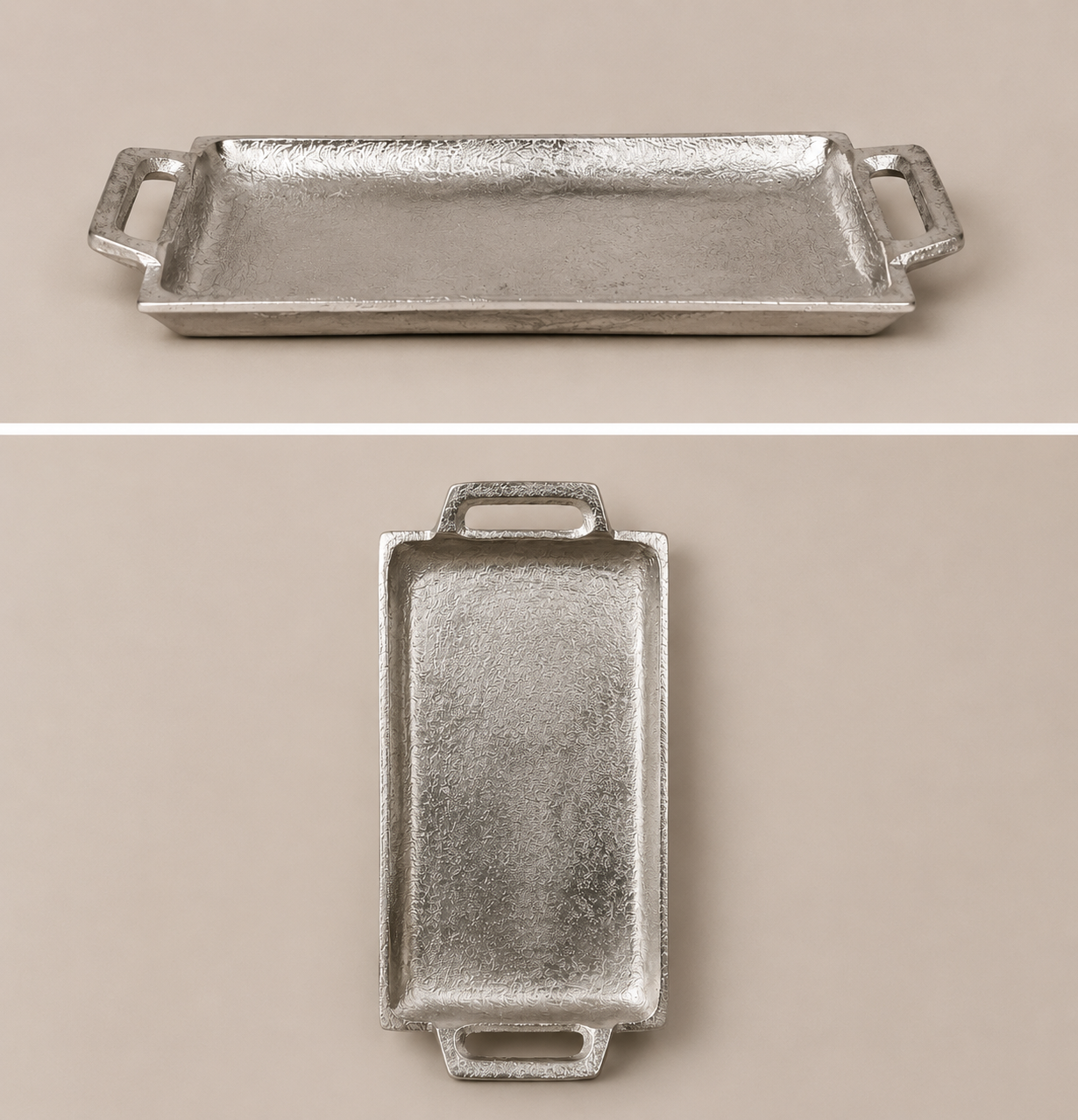 Tablett silber Aluminium 24x15 cm